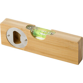 Flaschenöffner Sherry | Bambus | Wasserwaage – Braun bedrucken, Art.-Nr. 011999999_839413