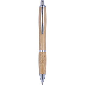 Kugelschreiber Carson | Bambus | Silberdetails – Braun bedrucken, Art.-Nr. 011999999_8524
