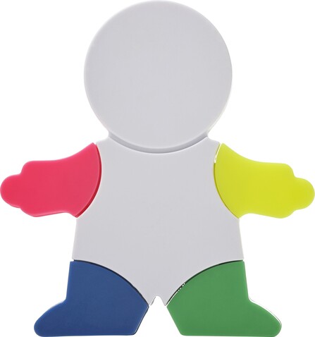 Textmarkerset Ella | Männchenform | 4 Farben – Weiß bedrucken, Art.-Nr. 002999999_8535