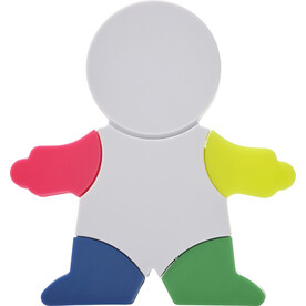 Textmarkerset Ella | Männchenform | 4 Farben – Weiß bedrucken, Art.-Nr. 002999999_8535