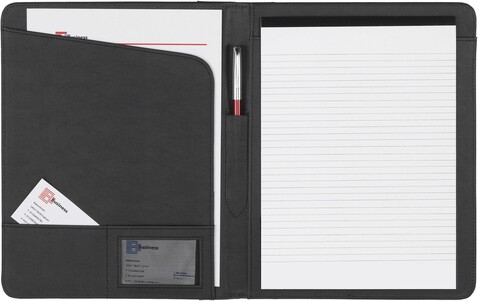 Mappe Frederick | Gebundenes Leder | A4 – Schwarz bedrucken, Art.-Nr. 001999999_8619 Mappe Frederick | Gebundenes Leder | A4 – Schwarz bedrucken, Art.-Nr. 001999999_8619