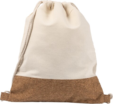 Rucksack Tianna | Baumwolle 250 g/m² | Kork | 1,2 l – Khaki bedrucken, Art.-Nr. 013999999_8712