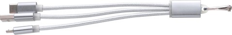 Ladekabel Alvin | 3-in-1 – Silber bedrucken, Art.-Nr. 032999999_9215