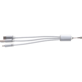 Ladekabel Alvin | 3-in-1 – Silber bedrucken, Art.-Nr. 032999999_9215