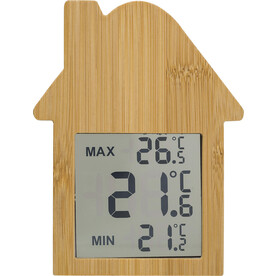 Bambus-Wetterstation Lane – Braun bedrucken, Art.-Nr. 011999999_966192
