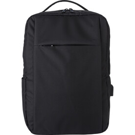Laptop-Rucksack Jesse | Recycelt | 16 Zoll | USB-Port – Schwarz bedrucken, Art.-Nr. 001999999_967399