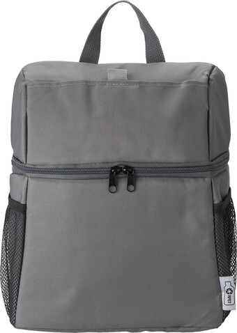 Kühltasche-Rucksack Elliott | Recycelt | Klettverschlusstasche – Grau bedrucken, Art.-Nr. 003999999_967421