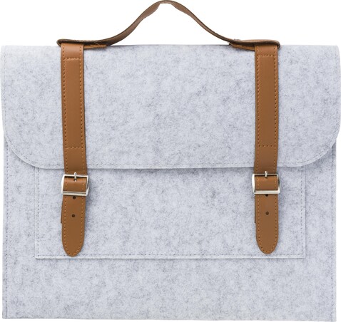 Dokumententasche Amelia | Recycelt | Filz – Hellgrau bedrucken, Art.-Nr. 027999999_970977
