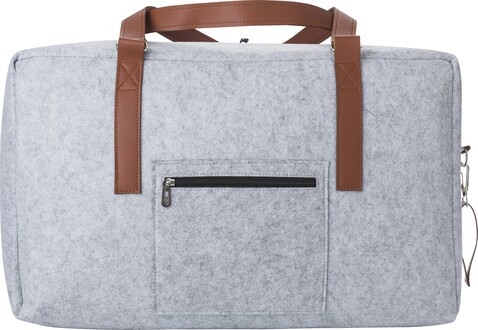 Reisetasche Natalie | Filz | 28 l – Hellgrau bedrucken, Art.-Nr. 027999999_971799