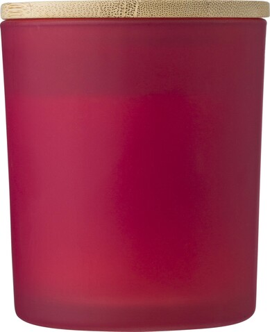 Kerze Josiah | Glas mit Bambusdeckel | Sojawachs | 280 g – Rot bedrucken, Art.-Nr. 008999999_971839