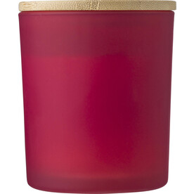 Kerze Josiah | Glas mit Bambusdeckel | Sojawachs | 280 g – Rot bedrucken, Art.-Nr. 008999999_971839