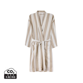 VINGA Ornos GRS Hamam-Bademantel S/M beige, weiß bedrucken, Art.-Nr. V4172119SM