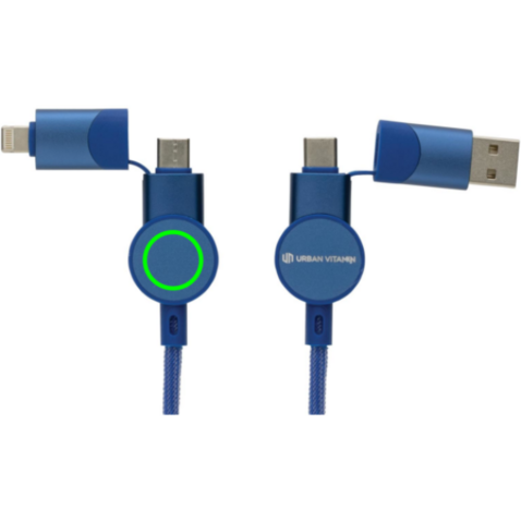 Oakland RCS rKunststoff 1,2m 6-in-1 Fast-Charging 45W Kabel blau bedrucken, Art.-Nr. P302.705 Oakland RCS rKunststoff 1,2m 6-in-1 Fast-Charging 45W Kabel blau bedrucken, Art.-Nr. P302.705