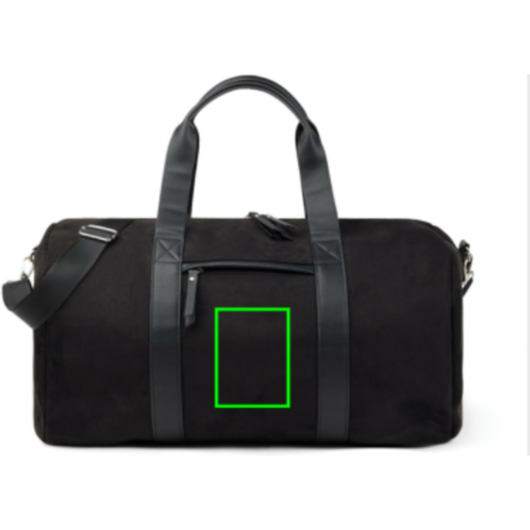 VINGA Marlow Wochenendtasche RCS aus recyceltem Polyester schwarz bedrucken, Art.-Nr. V7070101