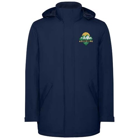 America wattierter Parka für Kinder, Navy Blue bedrucken, Art.-Nr. K50721RD America wattierter Parka für Kinder, Navy Blue bedrucken, Art.-Nr. K50721RD