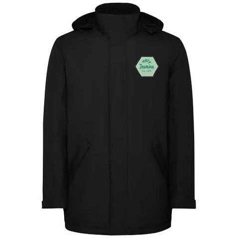 America wattierter Parka für Kinder, schwarz bedrucken, Art.-Nr. K50723OF