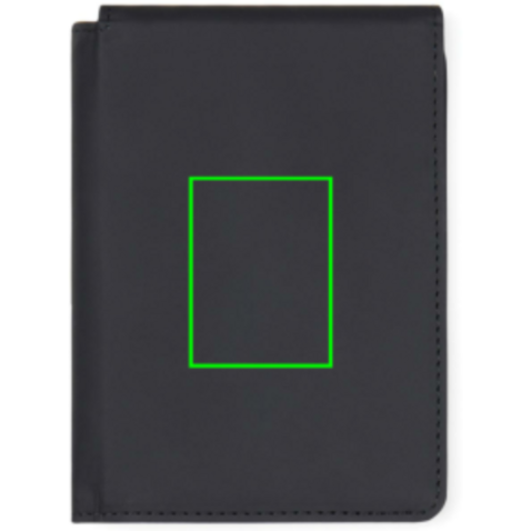 VINGA Baltimore RCS recycelte Polyester-RFID-Reisepasshülle schwarz bedrucken, Art.-Nr. V8200101