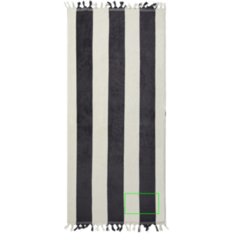 VINGA Valmer Strandtuch 450gr/m² schwarz, beige bedrucken, Art.-Nr. 8053 VINGA Valmer Strandtuch 450gr/m² schwarz, beige bedrucken, Art.-Nr. 8053