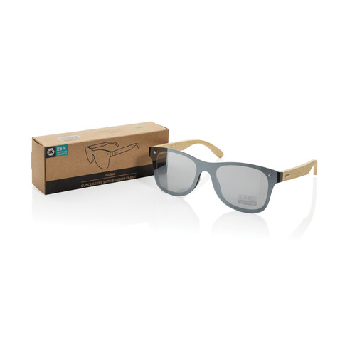 Prism Sonnenbrille aus RCS rec. Kunststoff mit Bambusbügeln braun bedrucken, Art.-Nr. P453.8509 Prism Sonnenbrille aus RCS rec. Kunststoff mit Bambusbügeln braun bedrucken, Art.-Nr. P453.8509
