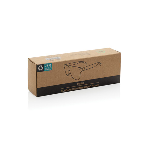 Prism Sonnenbrille aus RCS rec. Kunststoff mit Bambusbügeln braun bedrucken, Art.-Nr. P453.8509 Prism Sonnenbrille aus RCS rec. Kunststoff mit Bambusbügeln braun bedrucken, Art.-Nr. P453.8509