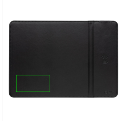 Swiss Peak RCS recyceltes 10W Wireless-Charging PU Mauspad schwarz bedrucken, Art.-Nr. P300.241