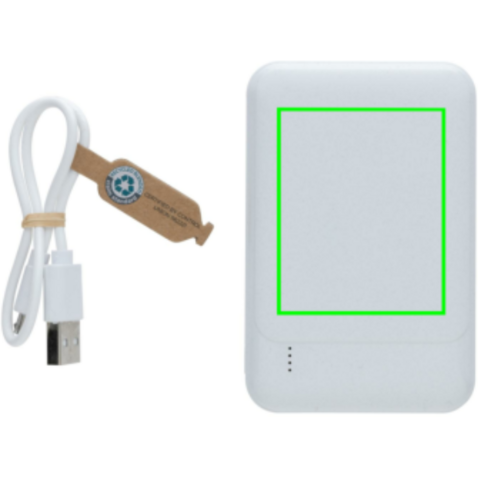 5.000mAh Powerbank aus RCS recyceltem Kunststoff weiß bedrucken, Art.-Nr. P322.613 5.000mAh Powerbank aus RCS recyceltem Kunststoff weiß bedrucken, Art.-Nr. P322.613