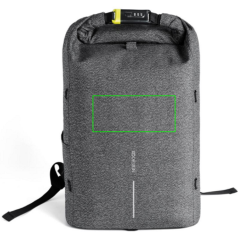 Urban schnitthemmender Anti-Diebstahl-Rucksack grau, schwarz bedrucken, Art.-Nr. P705.642 Urban schnitthemmender Anti-Diebstahl-Rucksack grau, schwarz bedrucken, Art.-Nr. P705.642
