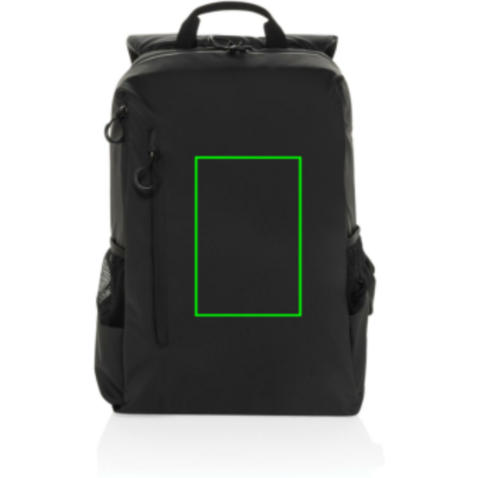 Lima Aware™ RPET wasserabweisender 15,6" Laptop-Rucksack schwarz bedrucken, Art.-Nr. P763.4401