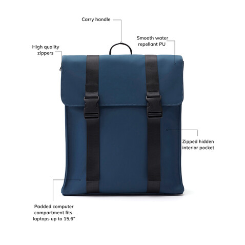 VINGA Baltimore Rucksack navy blau bedrucken, Art.-Nr. 500121 VINGA Baltimore Rucksack navy blau bedrucken, Art.-Nr. 500121