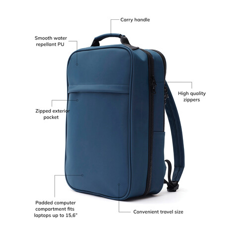 VINGA Baltimore Travel Rucksack navy blau bedrucken, Art.-Nr. 500321 VINGA Baltimore Travel Rucksack navy blau bedrucken, Art.-Nr. 500321