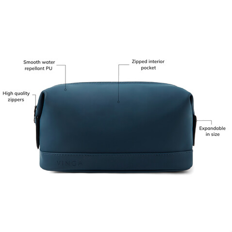 VINGA Baltimore Kosmetiktasche navy blau bedrucken, Art.-Nr. 500421