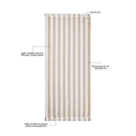 VINGA Ornos GRS Hamamtuch beige, weiß bedrucken, Art.-Nr. V4502119