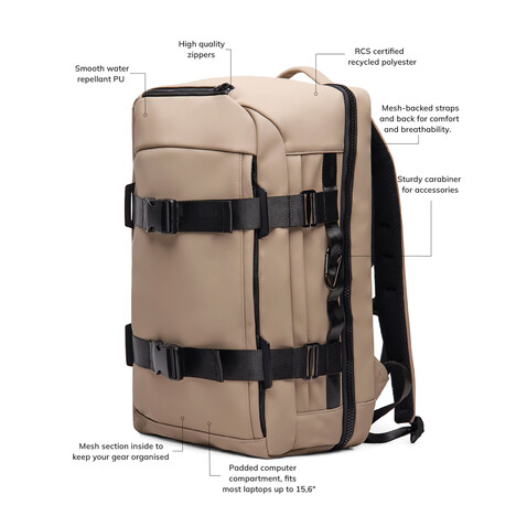 VINGA Baltimore RCS Abenteuer-Rucksack greige bedrucken, Art.-Nr. V7750119