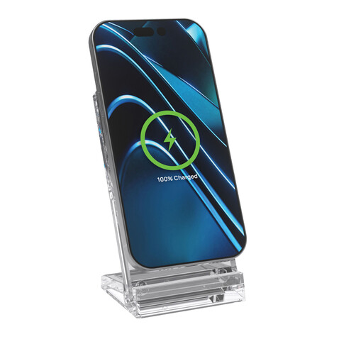 Magcharge 15W magnetischer Wireless-Charging-Stand transparent bedrucken, Art.-Nr. P309.0800 Magcharge 15W magnetischer Wireless-Charging-Stand transparent bedrucken, Art.-Nr. P309.0800
