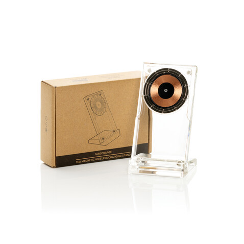 Magcharge 15W magnetischer Wireless-Charging-Stand transparent bedrucken, Art.-Nr. P309.0800 Magcharge 15W magnetischer Wireless-Charging-Stand transparent bedrucken, Art.-Nr. P309.0800
