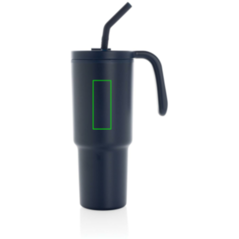 Graphic 360 Becher aus RCS-zertifiziert recyc. Stahl, 900ml navy blau bedrucken, Art.-Nr. P437.3225