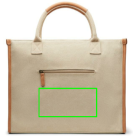 VINGA Bosler Büro-Tasche aus RCS recyceltem Canvas beige bedrucken, Art.-Nr. V762009 VINGA Bosler Büro-Tasche aus RCS recyceltem Canvas beige bedrucken, Art.-Nr. V762009