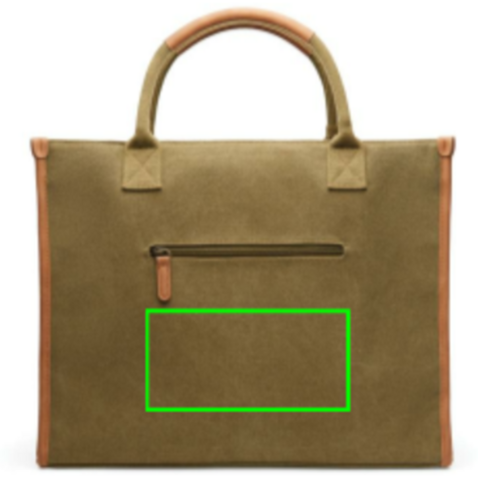 VINGA Bosler Büro-Tasche aus RCS recyceltem Canvas grün bedrucken, Art.-Nr. V762007 VINGA Bosler Büro-Tasche aus RCS recyceltem Canvas grün bedrucken, Art.-Nr. V762007