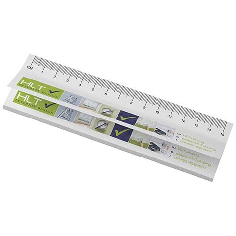 Sticky-Mate® Haftnotizen mit gedrucktem 15 cm Lineal aus recyceltem Material, weiss bedrucken, Art.-Nr. 21261011 Sticky-Mate® Haftnotizen mit gedrucktem 15 cm Lineal aus recyceltem Material, weiss bedrucken, Art.-Nr. 21261011