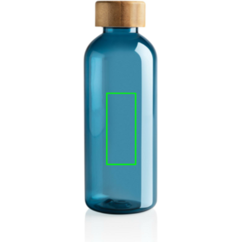 RCS rPET Flasche mit Bambus-Deckel blau bedrucken, Art.-Nr. P433.095 RCS rPET Flasche mit Bambus-Deckel blau bedrucken, Art.-Nr. P433.095