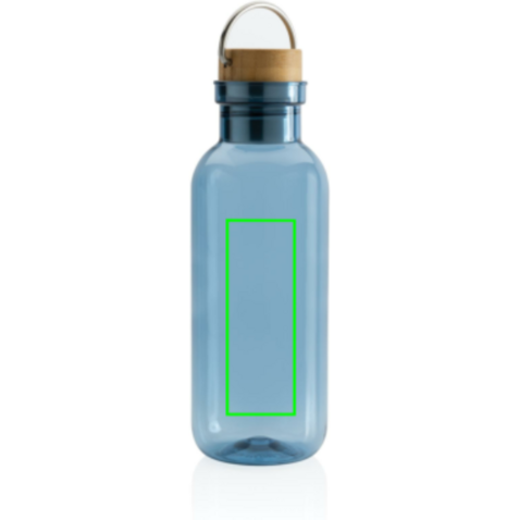 RCS rPET Flasche with Bambusdeckel und Griff blau bedrucken, Art.-Nr. P433.265 RCS rPET Flasche with Bambusdeckel und Griff blau bedrucken, Art.-Nr. P433.265