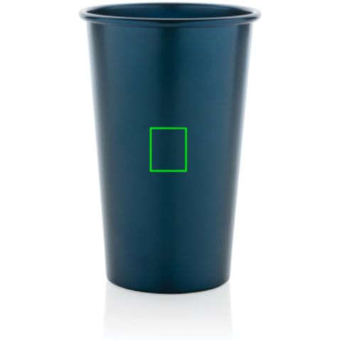 Alo Leight-Weight-Becher aus RCS recyceltem Aluminium 450ml navy blau bedrucken, Art.-Nr. P437.200