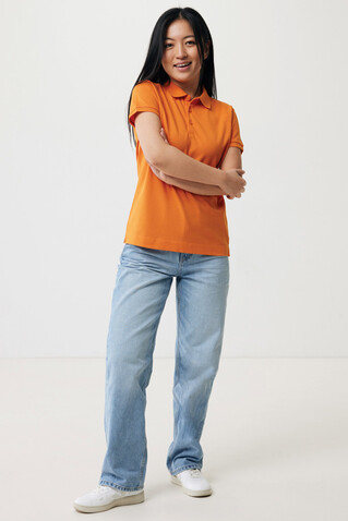 IQONIQ Yosemite Damen Piqué-Poloshirt aus rec. Baumwolle orange bedrucken, Art.-Nr. T4200.044.XXS