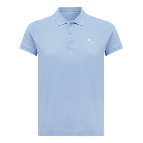 IQONIQ Yosemite Damen Piqué-Poloshirt aus rec. Baumwolle sky blue bedrucken, Art.-Nr. T4200.022.S