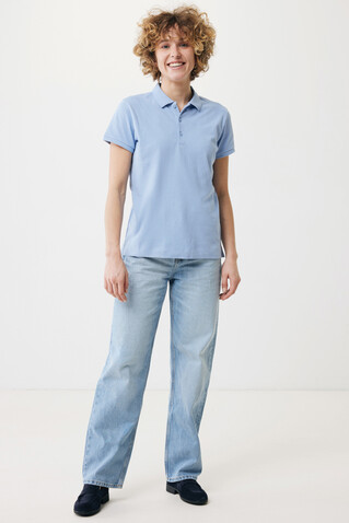 IQONIQ Yosemite Damen Piqué-Poloshirt aus rec. Baumwolle sky blue bedrucken, Art.-Nr. T4200.022.S