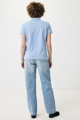 IQONIQ Yosemite Damen Piqué-Poloshirt aus rec. Baumwolle sky blue bedrucken, Art.-Nr. T4200.022.S