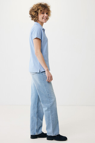 IQONIQ Yosemite Damen Piqué-Poloshirt aus rec. Baumwolle sky blue bedrucken, Art.-Nr. T4200.022.S