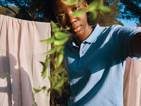 IQONIQ Yosemite Damen Piqué-Poloshirt aus rec. Baumwolle sky blue bedrucken, Art.-Nr. T4200.022.S