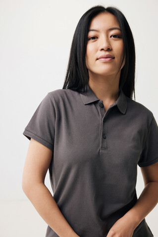 IQONIQ Yosemite Damen Piqué-Poloshirt aus rec. Baumwolle anthrazit bedrucken, Art.-Nr. T4200.019.XS