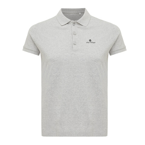 IQONIQ Yosemite Damen Piqué-Poloshirt aus rec. Baumwolle heather grey bedrucken, Art.-Nr. T4200.013.XXXL